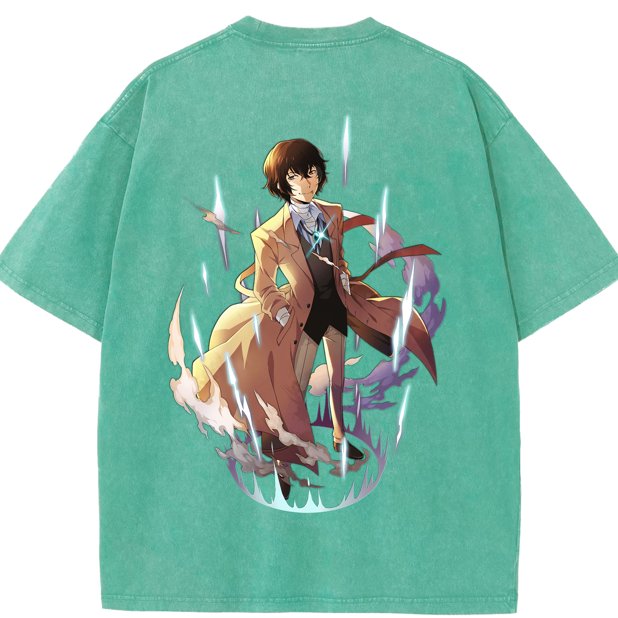 （画像用） 文豪ストレイドッグス Bungo Stray Dogs 綿100% ヴィンテージ風 半袖Tシャツ（背面プリント）